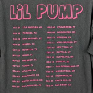 Lil Pump Tour T-Shirt Mens M Black Graphic Tee Concert Streetwear Rap Shirt